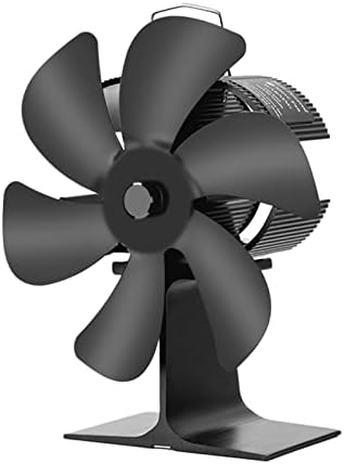 Uongfi 6 lâminas fã de fogão alimentado por calor Black large log de madeira queimador de madeira eco-fan home home fã eficiente distribuição de calor ventilador de calor