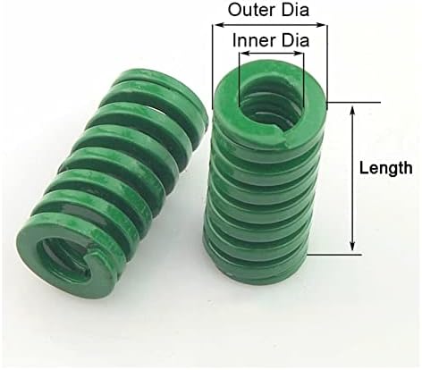 As molas de compressão são adequadas para a maioria dos reparos i 1 pedaço de mola de molde de serviço pesado verde com diâmetro externo de 40 mm, mola de compressão em espiral com diâmetro interno de 20 mm, comprimento de 40-3