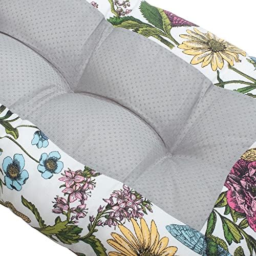 FunHome Outdoor Bench Swing Cushion 45 x 18, Almofada de Defesa de Recheio de Esponja de alta densidade para a janela da sacada, Patio Garden 45x18 polegadas Butterfly Flower Flower