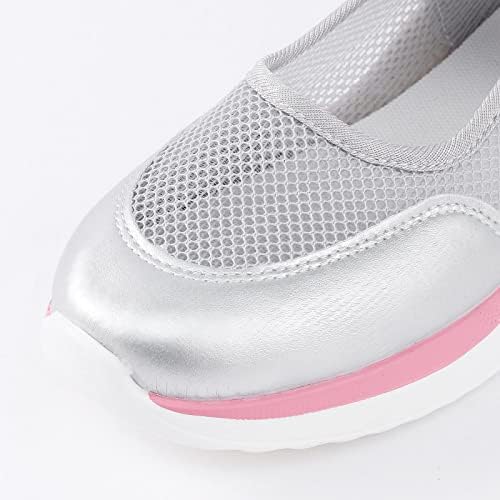 Sneakers Sports Sapatos femininos Ladies colorblock malha de gancho respirável loop confortável plataforma moda de moda sapatos casuais