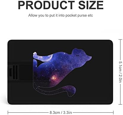 Space Galaxy Cat USB Drive Credit Card Design USB Flash Drive U Disk Thumb Drive 64G