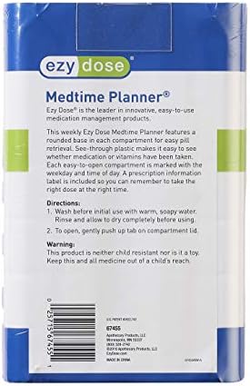 Ezy dose mensal Medtime Pill Planner/Organizador, Média, variado, 8.6933 oz