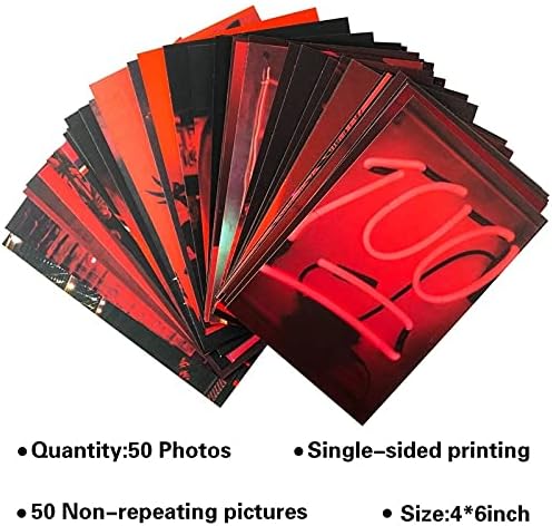 Renslat 50pcs imagens estéticas vermelhas para kits de colagem de parede Fotos de coleção Coleção Decorações de quarto da