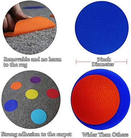 Marcadores de carpetes 5 Para crianças, marcadores de círculo minuclor spot para professores em sala de aula, pré -escolar e jardim