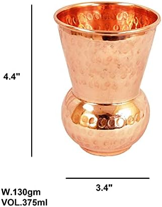 Atração Coloque copper Mathat Glass Tumbler, design de martelo, drinques, 300 ml cada, conjunto de 6