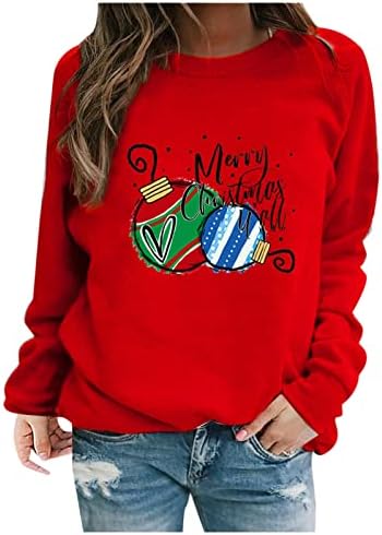 Túnica de túnices de tamanho grande Jumpers de Natal com suéter folgado letra da moda estampada emaranhada xirtas engraçadas