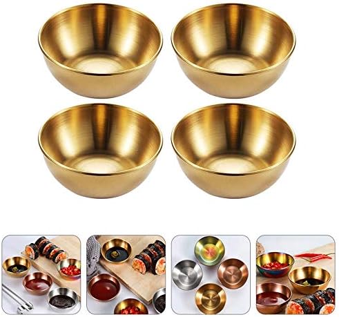 Bybycd Food Snack Dish 1/4pcs Round Wearsoning Dish Cozpy Supplies Home Aço Antelhado Home Essential Bowl