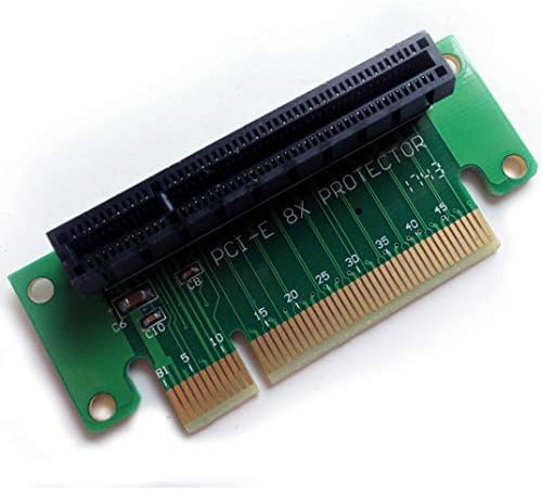 PCI Express 8x Adaptador Riser Card 90 graus ângulo reto para placa gráfica, controlador de rede de vídeo NIC, PCIE Expansion Convertor ângulo reto