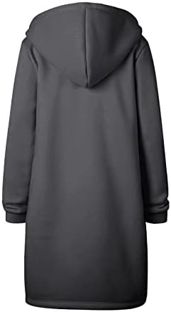Dnuri Feminino Feminino Colete Colegados Comunica longa Moletas de túnica Moda de moda solta com capuz com bolsos, casaco de cordão