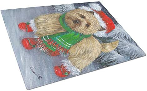 Tesouros de Caroline PPP3058LCB Cairn Terrier Christmas Botas vermelhas Placa de corte de vidro grande e decorativa