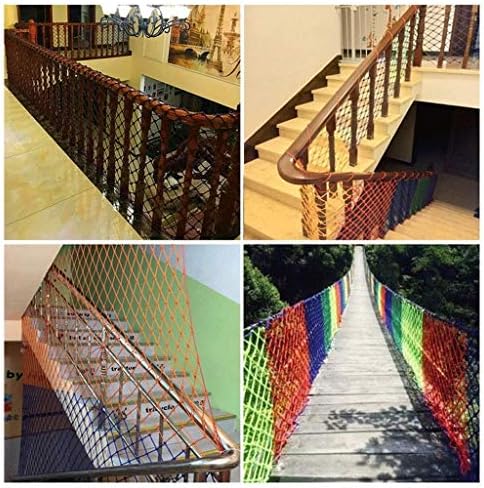 Yuwuxin Rede decorativa de cor corda multifuncional de corda, varanda Rede de proteção de segurança da escada de escada, infância ao ar livre escalando rede de decoração de jardim de infância do jardim de infância