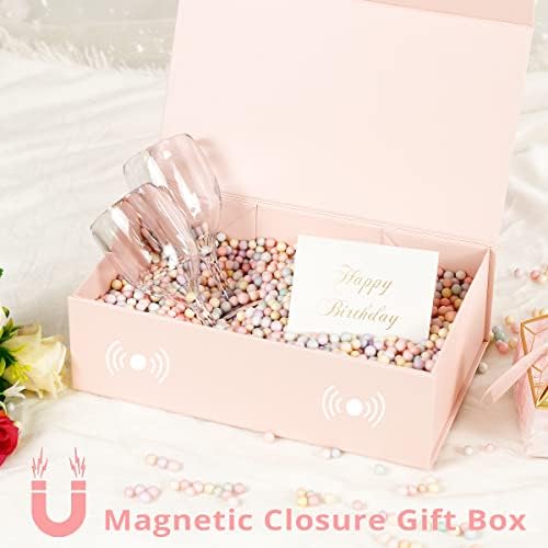 Caixa de presente Mondepac com tampa de fechamento magnético 12 x 6 x 4 para presentes, luxo para embalagens de presentes, caixa