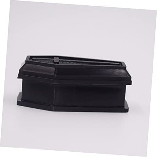 SEWACC 20 PCS Modelo de caixão de caixão preto comprimido de mesa miniatura mini -halloween coffin funeral halloween brank adereços favores caixa de caixão com caixa de caixa de armazenamento plástico caixa de caixa