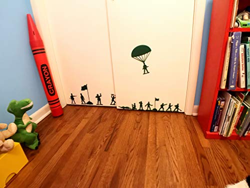 Conjunto de 18 homens do exército acrílico Decorações de parede verde para uma sala de brinquedos infantis ou berçário do quarto de Andy