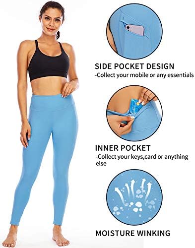 Leggings FaFair para mulheres Trimónica Treino de controle de leggings com esportes de cintura alta de bolso apertado