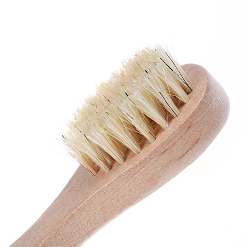 Escova de limpeza de rosto para esfoliação facial, cerdas naturais Brush para escova a seco - conjunto de 3 embalagens de