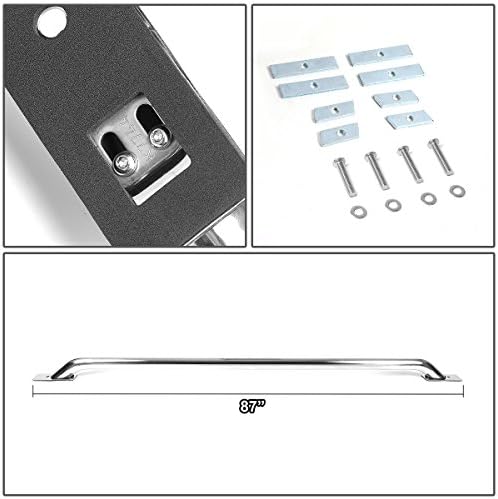 Par de aço inoxidável cromo para o trilho de barra lateral compatível com C/K/Silverado/Ram de 8 pés de comprimento