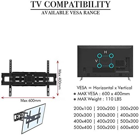 Parede da TV em aço inoxidável para o quarto para a maioria das TVs curvas planas de 32 a 70 polegadas, suporte de