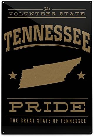 Lantern Press Tennessee State Pride, ouro em preto