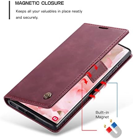 Caseme para Samsung Galaxy S23 Caixa de carteira Ultra, capa de capa de couro magnético de couro suave PU