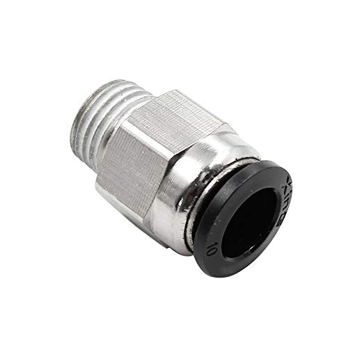 Touhia pneumático masculino reto para conectar o encaixe de 10 mm de tubo od x 1/4 NPT Thread - pacote de 5