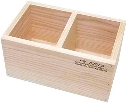 Kyoshin Elle Retangular Wooden Storage Box Organizador 20x12x10cm, com divisor central ajustável, para armazenar ferramentas