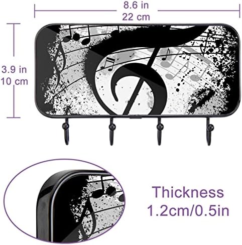 Ganchos de parede Guerotkr, ganchos pendurados, ganchos pegajosos para pendurar, nota musical