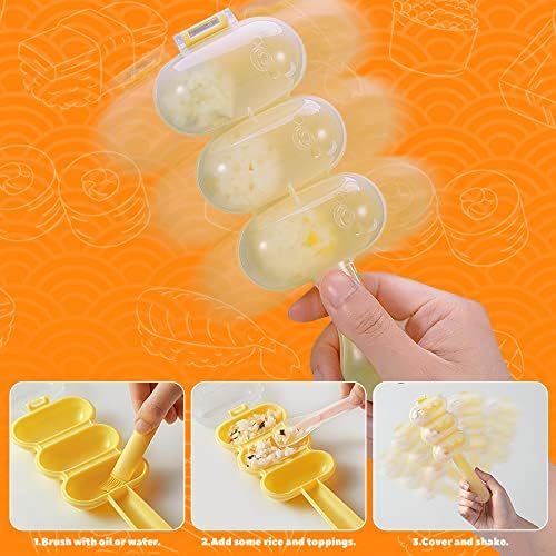 Ajerg 8 Pack Rice Ball Mold, Rice Ball Ball Shake Sushi Maker Kit para almoço Bento e DIY em casa