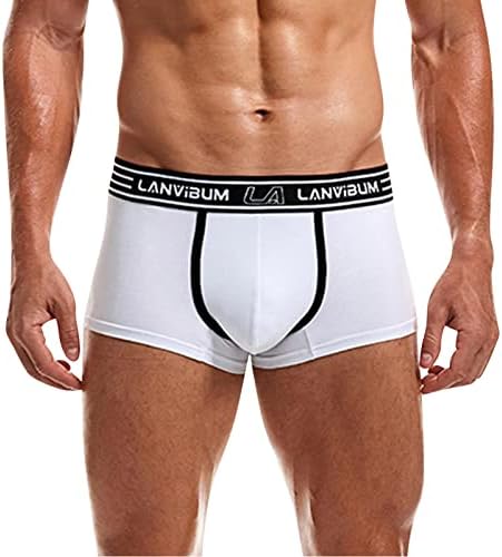 Shorts de boxer bmisEgm para homens embalam boxers sexy calcinha shorts calçada calçada calcinha sólida mole de homens casuais