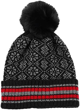 2022 Mulheres tricotadas de inverno moda nacional impressão chapé listrada helavball guaxinim helic boné de tampa de