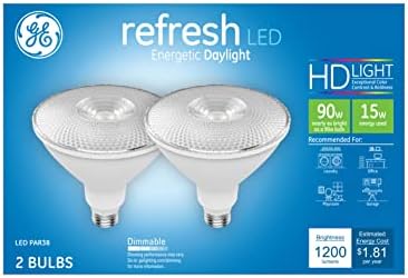 Iluminação GE 45272 Refresh HD LED 1200 lumen par38 lâmpada, luz do dia, 2-pacote, 2 peças