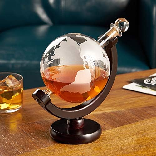Viski Globe Decanter gravada em vidro entusiasta de uísque e acessório de vidro Acessório