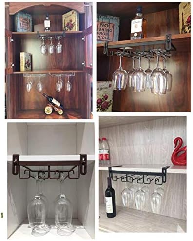 Rack de vidro de vinho - sob o armário Stemware Wine Glass Suport de copos de armazenamento, organizador de metal ajustável