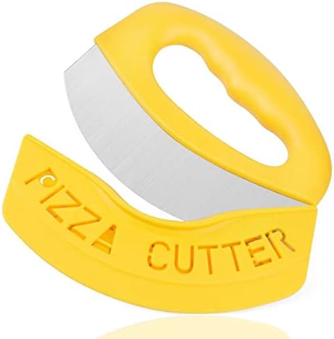Cutter de pizza iperot, faca de pizza lâmina de aço inoxidável afiado, fáceis de limpar e seguro com capa para amantes