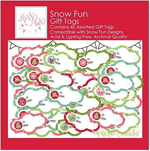 Tags de presente - diversão na neve - 46 tags de presente de Natal - 80lb cartolina - papel de embrulho presente bleing
