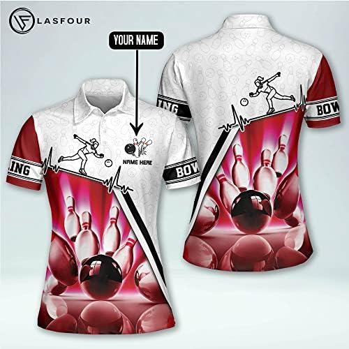 Camisas de boliche em 3D personalizadas para mulheres, camisas de equipe de boliche 3D personalizadas para mulheres, presentes para