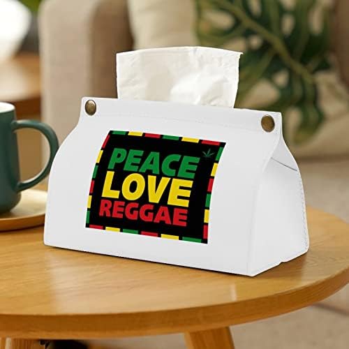Peace Love Love Reggae Caixa de lenço de tecidos Capinho de papel Organizador Distribuidor de papel para guardana