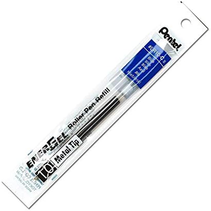 Tinta de reabastecimento pentel para caneta de gel líquido Energel BL60, 1,0 mm, ponta de metal, tinta azul, 1 pacote