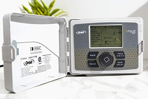 Orbit 57946 B-hyve Smart 6 zonas internas/externas controlador de aspersão, compatível com Alexa, 6 estação e válvula de aspersores