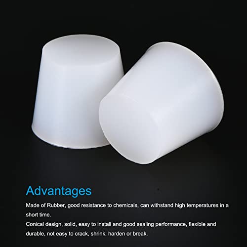 Meccanixity Silicone Rubber cônico Plugue de 25 mm a 33mm branco sólido para revestimento em pó, pintura, anodização,