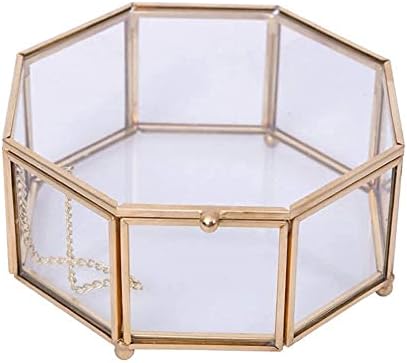 Jóias retrô criativas Caixa de jóias de vidro de vidro de vidro da caixa de jóias da caixa de anel de anel de colar