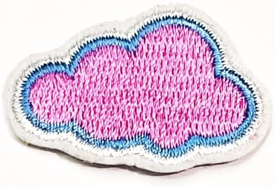 Kleenplus 3pcs. Mini nuvens bem fofas rosa bordado adesivo de teclado de teclado desenho animado crianças crianças ferro costurar