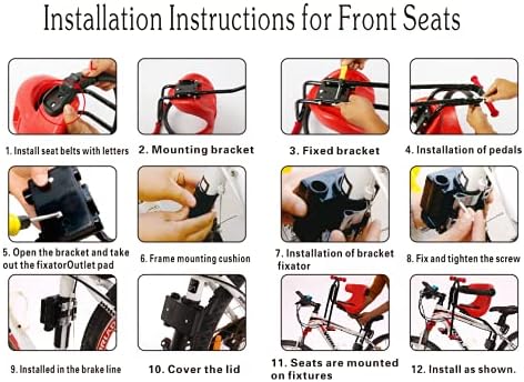 ETON MOUN MOUN MUNTAGEM BABIA BICHEGET, assento universal de bicicleta para crianças para crianças, assento de segurança de bicicleta de bicicleta de montagem dianteira