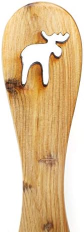 Faca de manteiga - feita à mão de madeira de zimbro nórdica não tratada - alça de forma de alce exclusiva