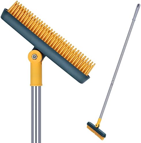 Brush de rejunte de rejunte de fenda de 2 em 1 de silicone, 2022 escovas de piso novo com alça longa, upgrade pish scrub