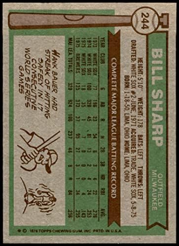 1976 Topps 244 Bill Sharp Milwaukee Brewers NM Brewers
