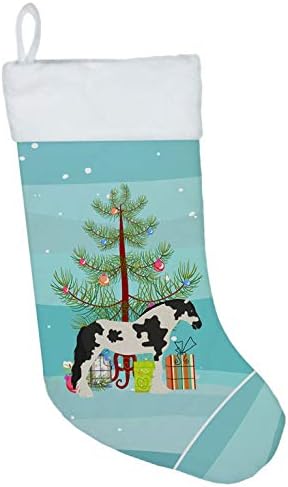 Tesouros de Caroline BB9279CS Cyldesdale Horse Christmas Christmas Stocking, Teal, lareira pendurando meias de Natal Decorações de