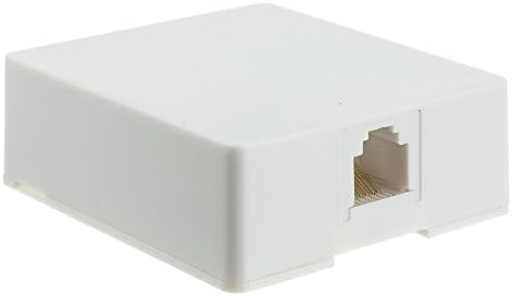 Montagem de Montagem de Superfície do Telefone para Cablewholesale, White, RJ11 / RJ12, JACE DE TELEFONE DE PORTURA ÚNICA, DADOS / VOZ, 6P6C