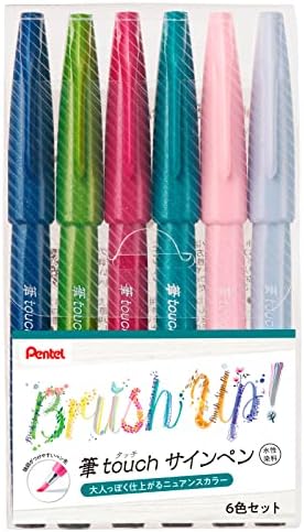 PENTEL SES15C-6STB BURCH Touch Sign Pen, 6 Color Conjunto B