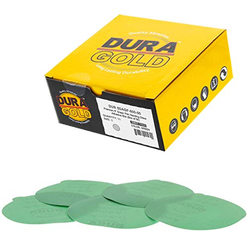 DURA -GOLD 5 FILME verde PSA Sanding Discs - 800 Grit & 5 PSA Da Sander Backing Plate Plaw
